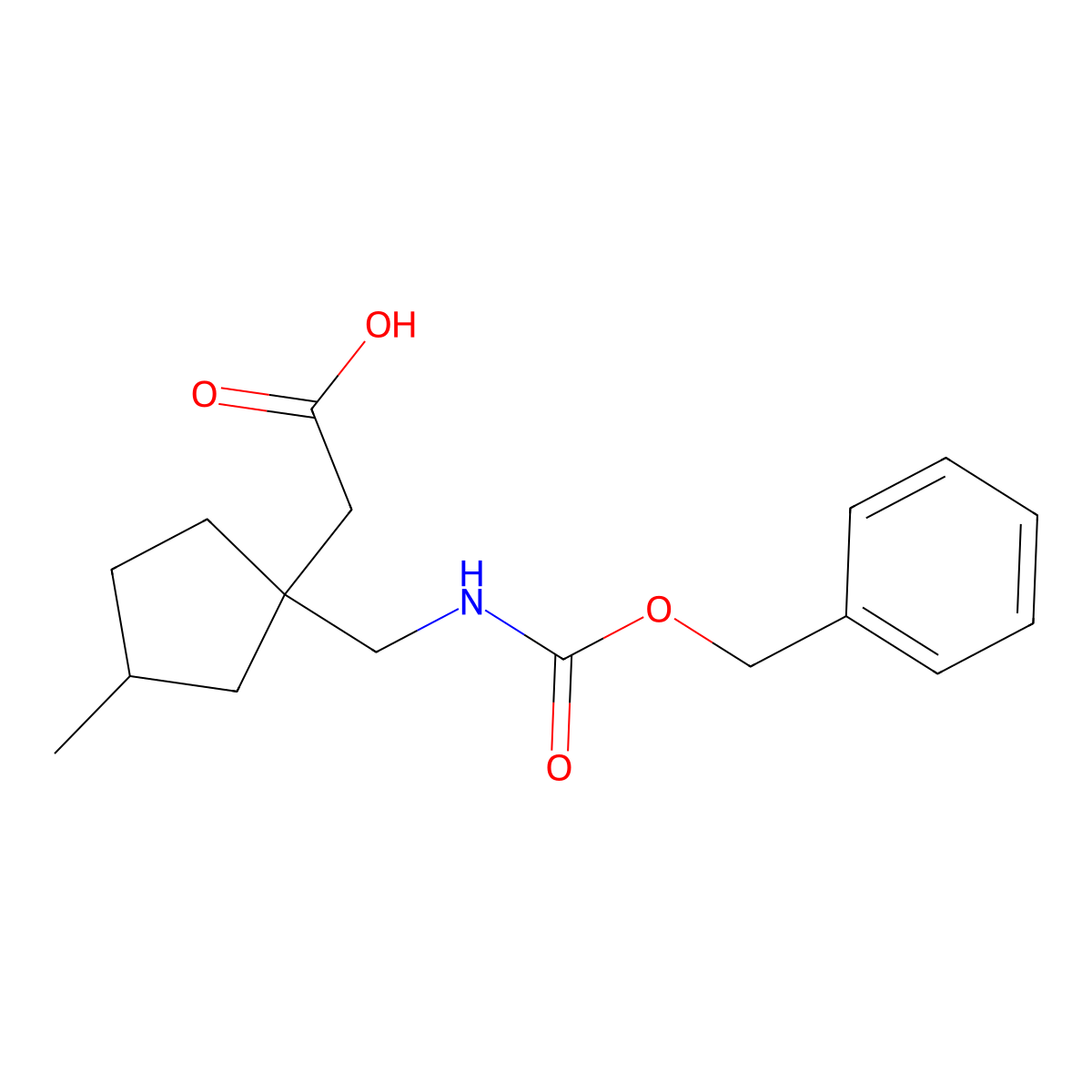 2-[1-({[(Benzyloxy)carbonyl]amino}methyl)-3-methylcyclopentyl]acetic acid molecular structure, CAS 2580255-16-7