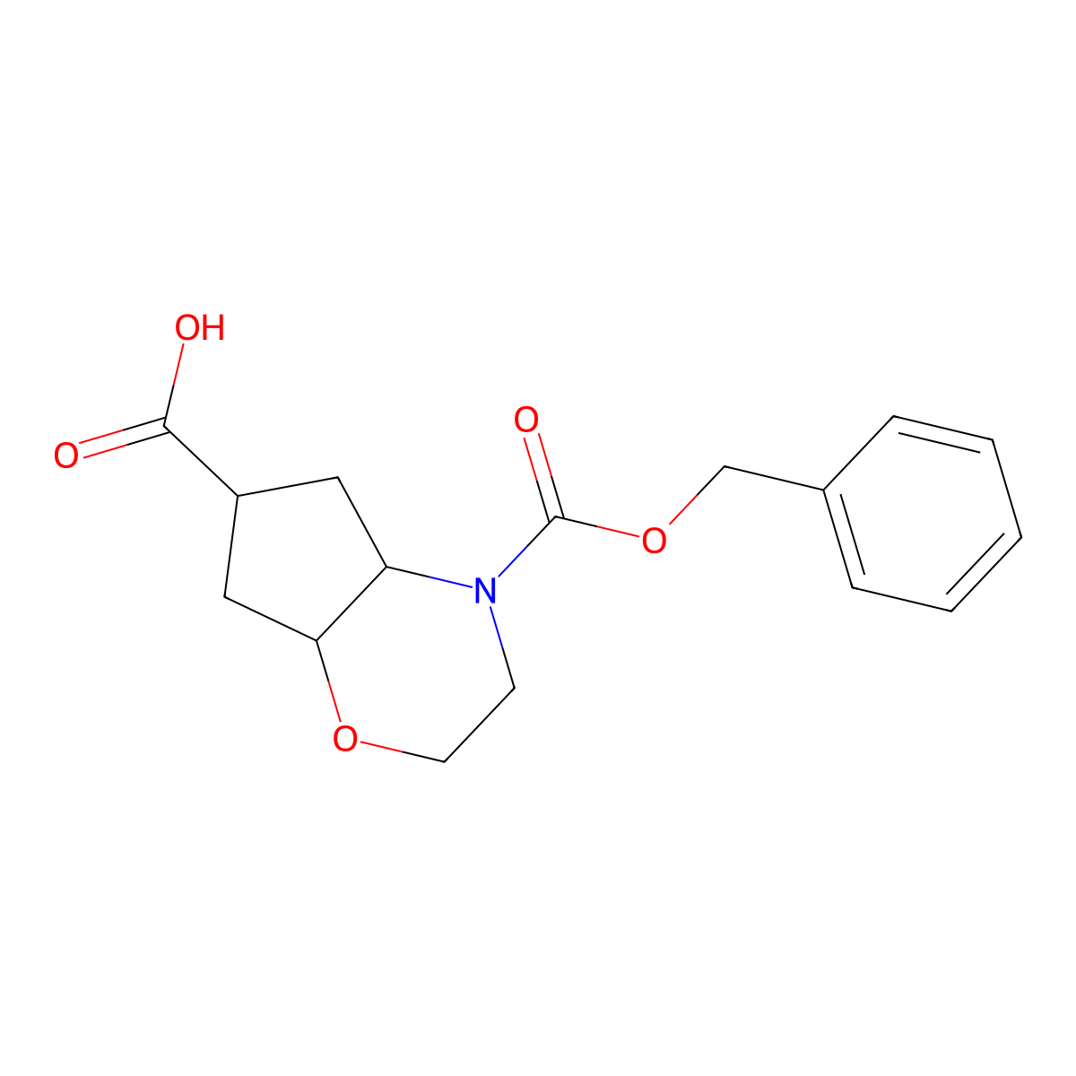 4-[(Benzyloxy)carbonyl]-octahydrocyclopenta[b][1,4]oxazine-6-carboxylic acid molecular structure, CAS 2580255-24-7