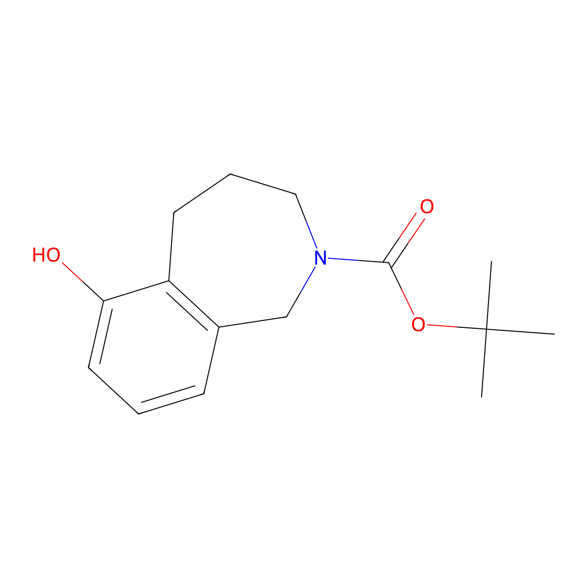 tert-butyl 6-hydroxy-2,3,4,5-tetrahydro-1H-2-benzazepine-2-carboxylate molecular structure, CAS 2580255-27-0