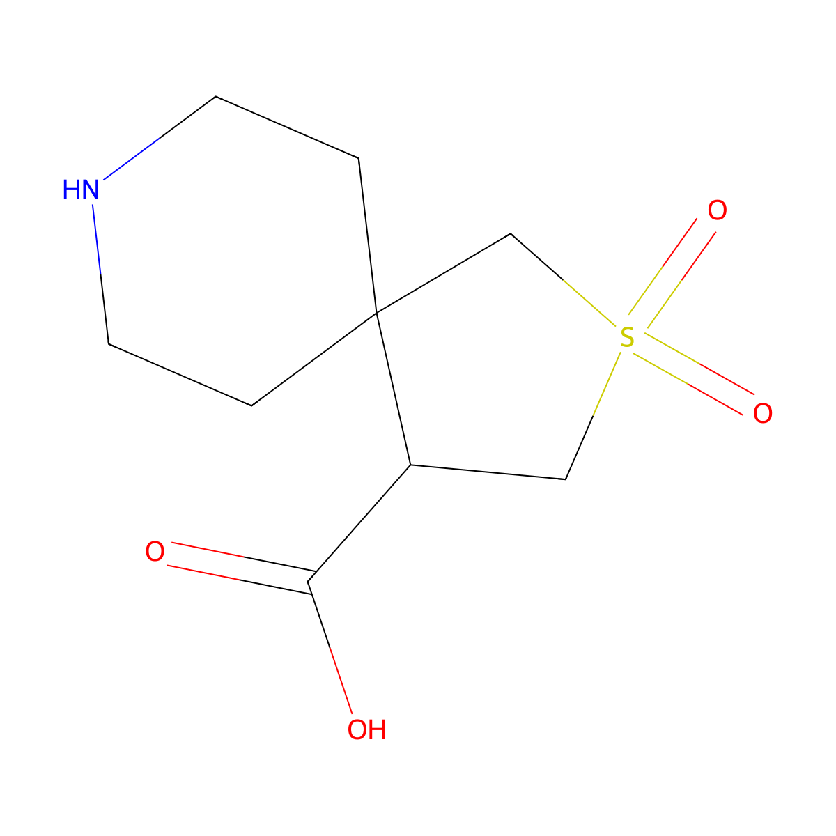 2,2-Dioxo-2lambda6-thia-8-azaspiro[4.5]decane-4-carboxylic acid molecular structure, CAS 2580255-31-6