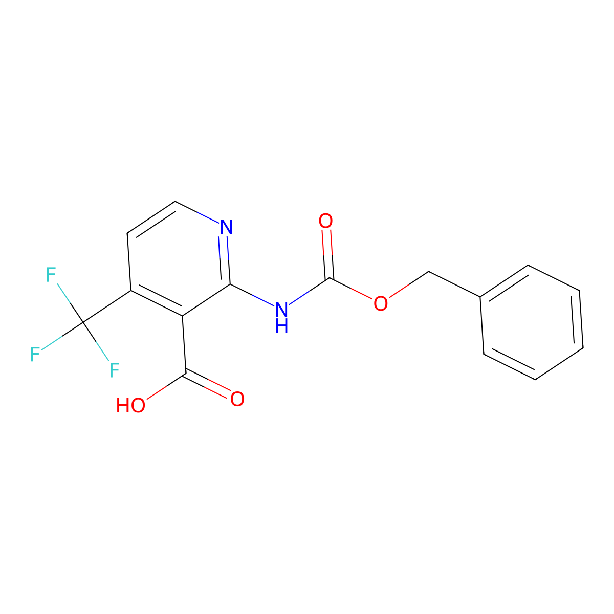 2-{[(Benzyloxy)carbonyl]amino}-4-(trifluoromethyl)pyridine-3-carboxylic acid molecular structure, CAS 2580255-42-9