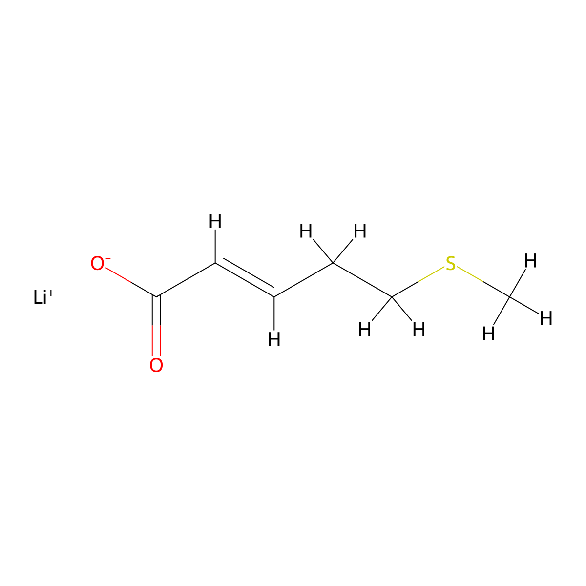 Lithium(1+) 5-(methylsulfanyl)pent-2-enoate molecular structure, CAS 2580294-98-8