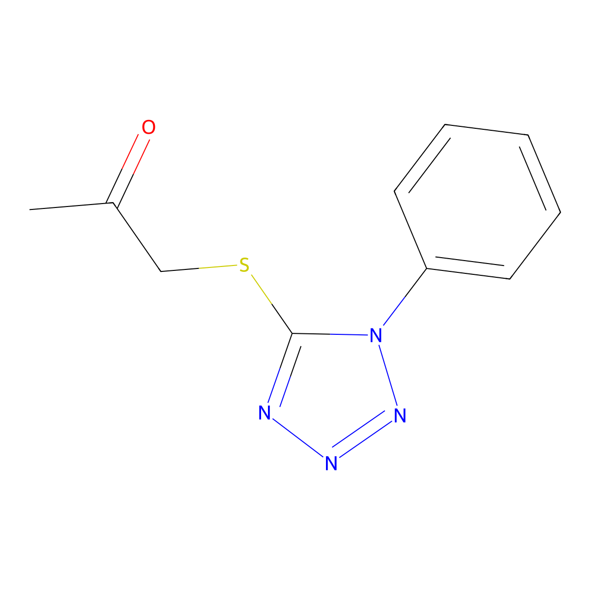 1-[(1-Phenyl-1H-tetrazol-5-YL)thio]acetone molecular structure, CAS 25803-68-3