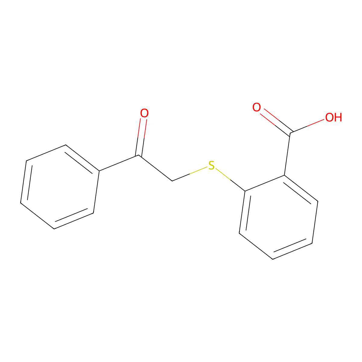 2-((2-Oxo-2-phenylethyl)thio)benzoic acid molecular structure, CAS 25803-71-8