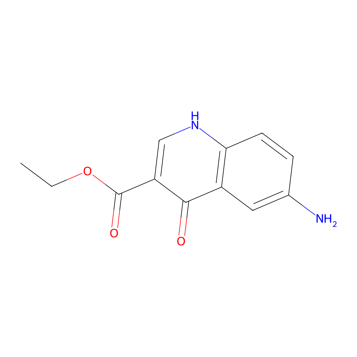 Ethyl 6-amino-4-oxo-1,4-dihydroquinoline-3-carboxylate molecular structure, CAS 2580935-58-4
