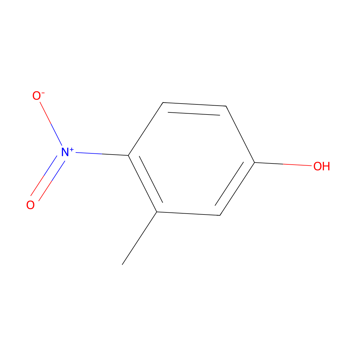 3-Methyl-4-nitrophenol molecular structure, CAS 2581-34-2