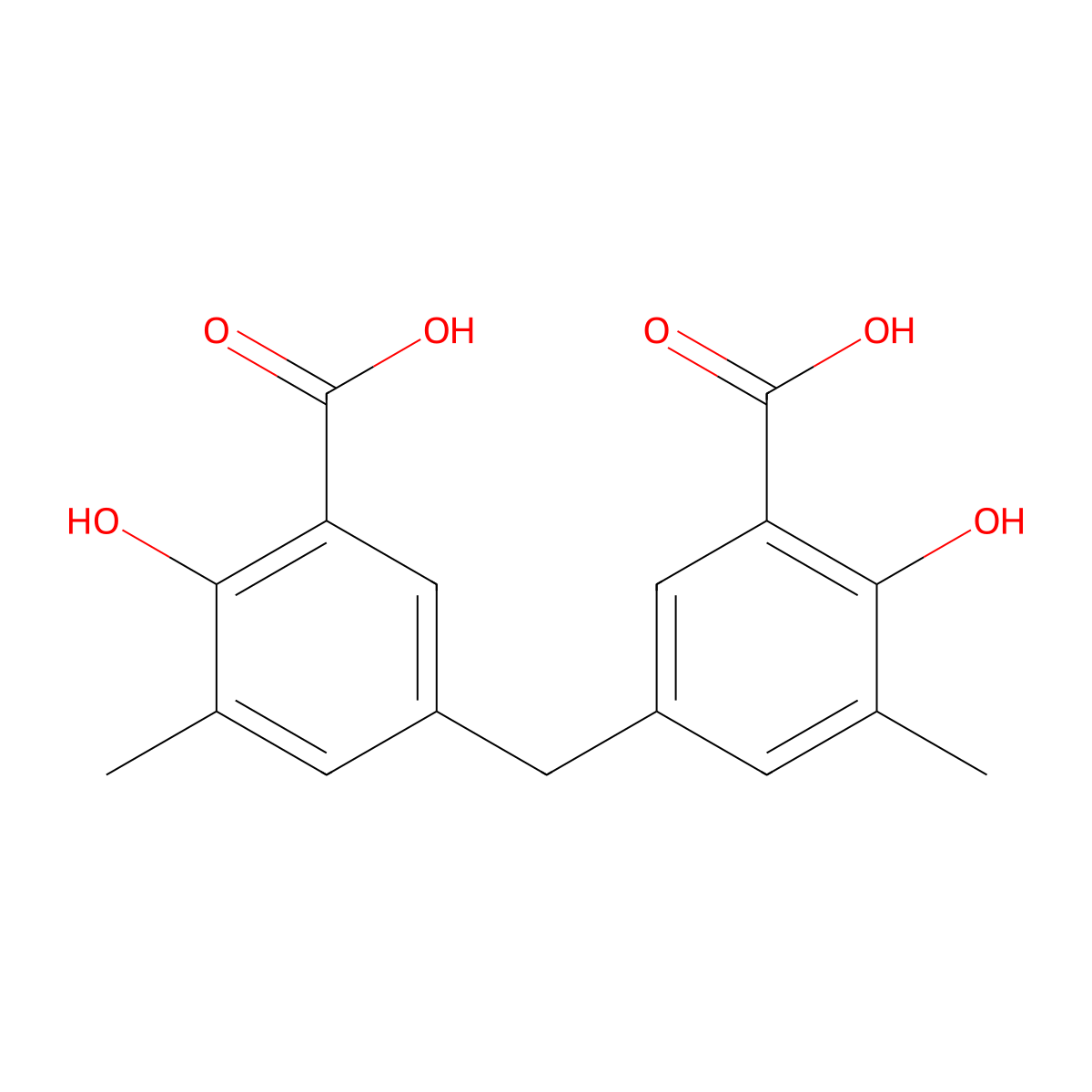 5,5'-Methylenedi-2,3-cresotic acid molecular structure, CAS 2581-36-4