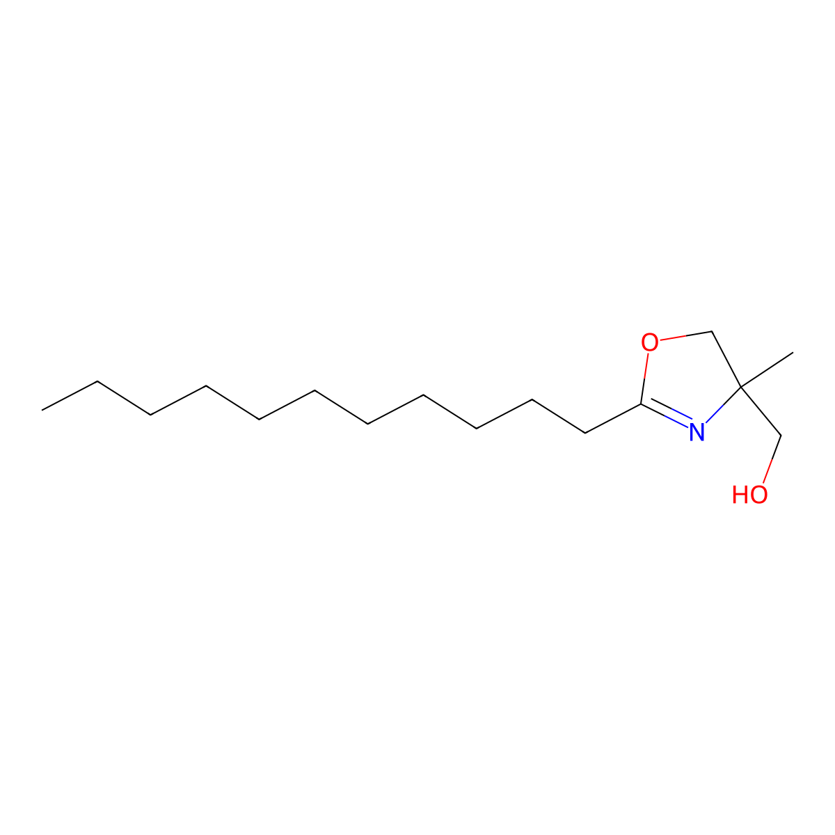 4-Methyl-2-undecyl-2-oxazoline-4-methanol molecular structure, CAS 2581-46-6