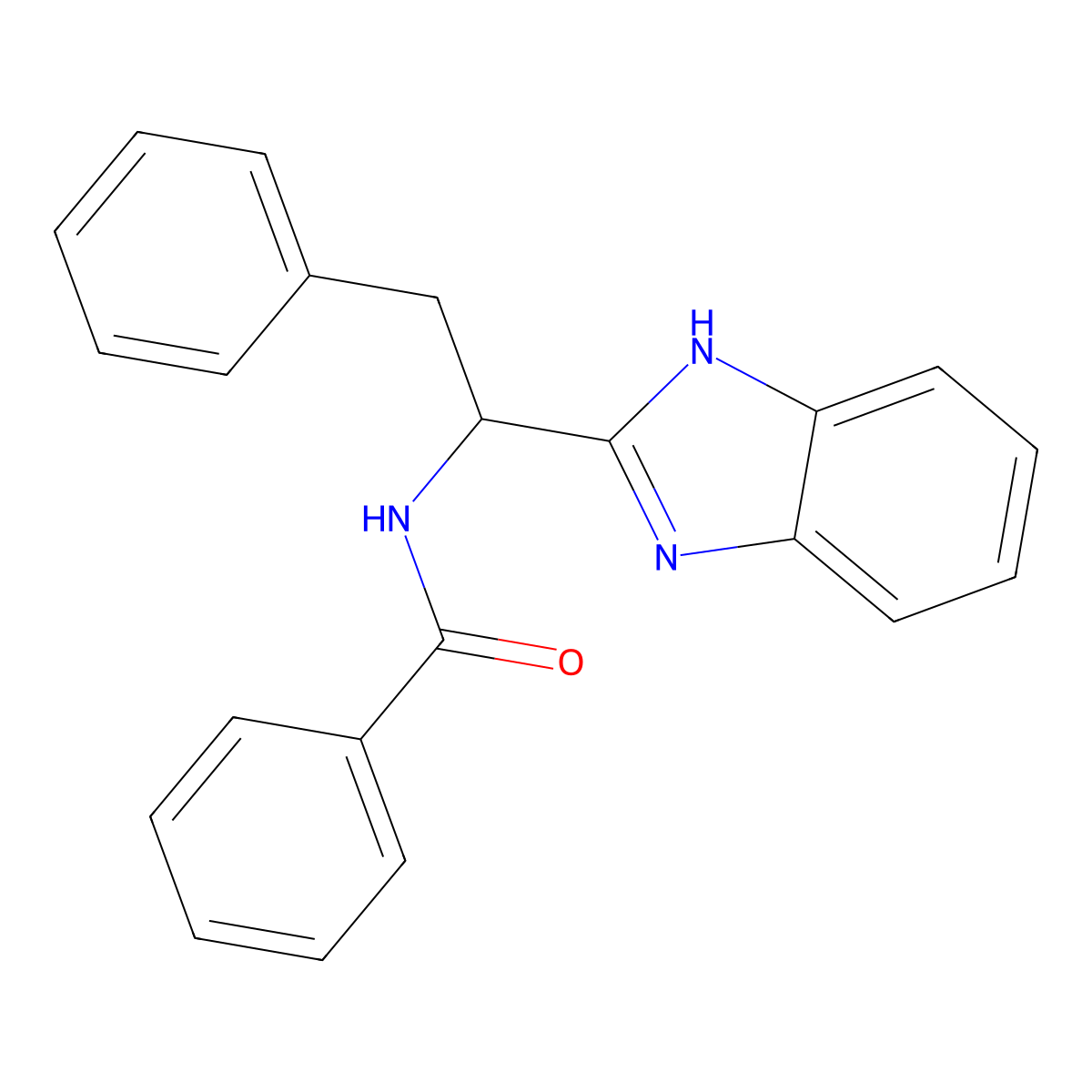 N-[1-(1H-benzimidazol-2-yl)-2-phenylethyl]benzamide molecular structure, CAS 25810-59-7