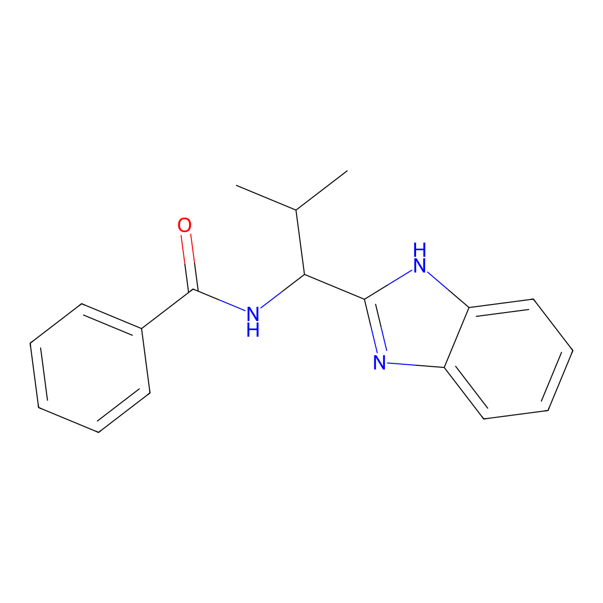 N-(1-(1H-1,3-Benzimidazol-2-YL)-2-methylpropyl)benzenecarboxamide molecular structure, CAS 25810-60-0