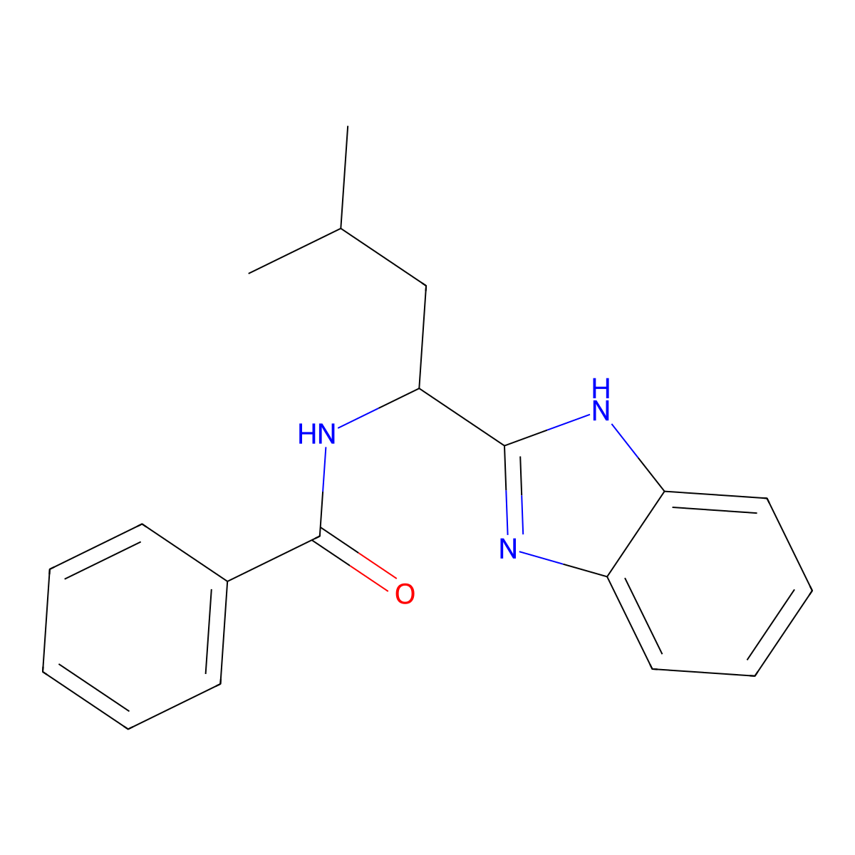 N-[1-(1H-benzimidazol-2-yl)-3-methylbutyl]benzamide molecular structure, CAS 25810-61-1
