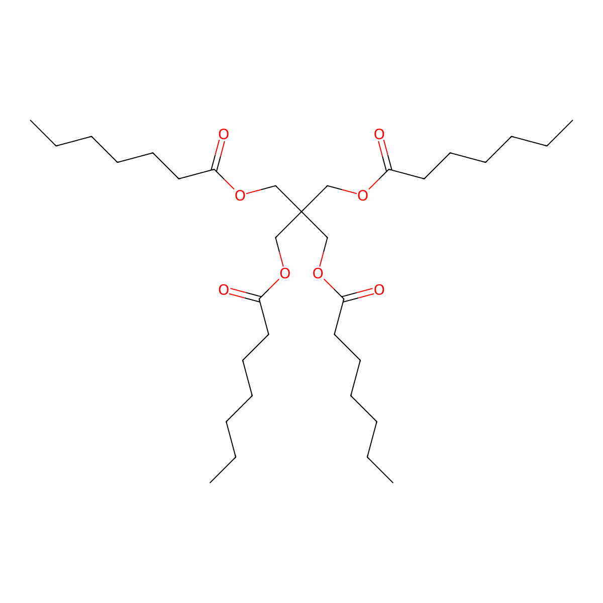 Pentaerythrityl tetraheptanoate molecular structure, CAS 25811-35-2