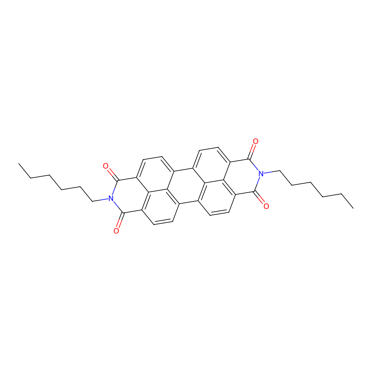 2,9-Dihexylanthra[2,1,9-def:6,5,10-d'e'f']diisoquinoline-1,3,8,10(2H,9H)tetrone molecular structure, CAS 25811-56-7