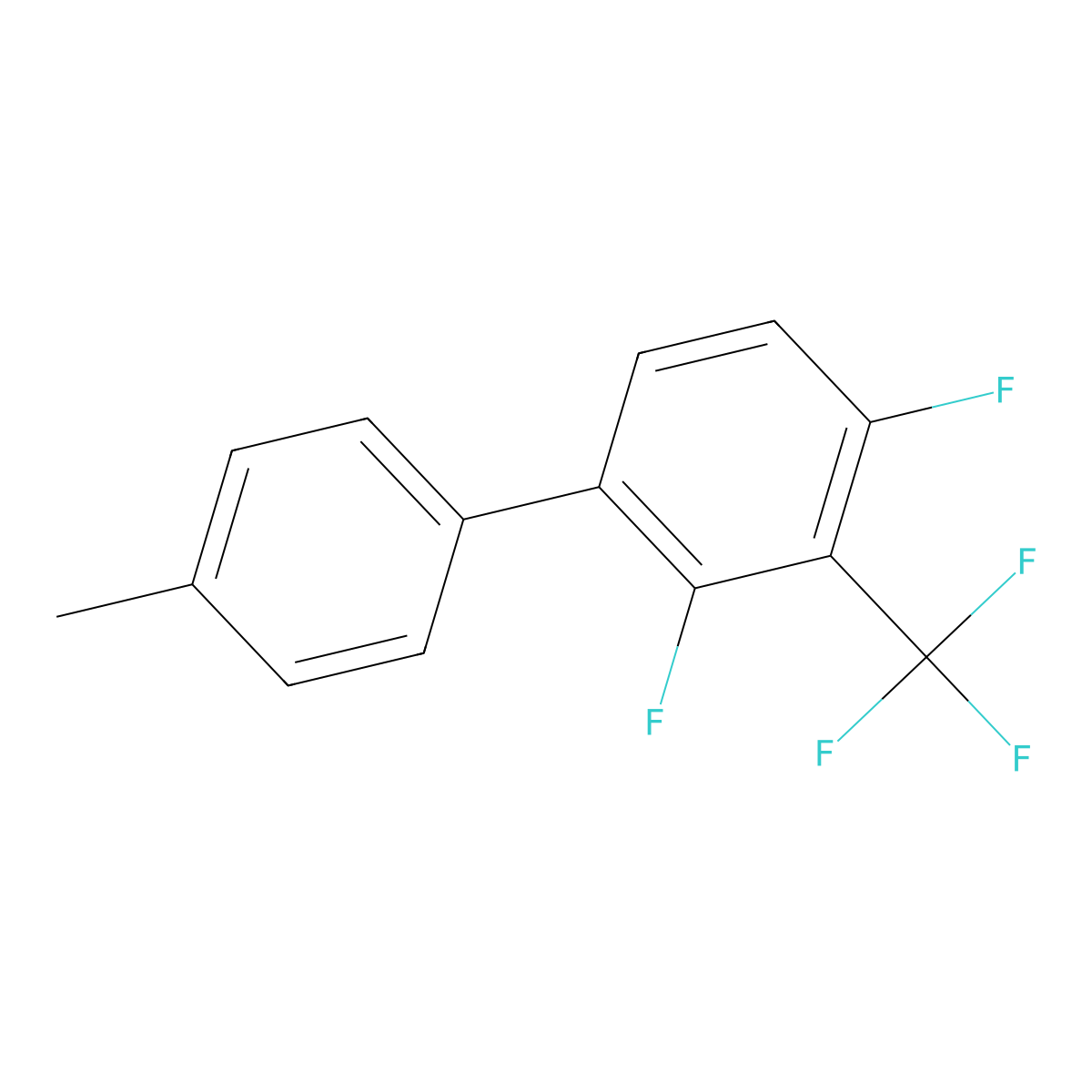 2,4-Difluoro-4'-methyl-3-(trifluoromethyl)-1,1'-biphenyl molecular structure, CAS 2581143-72-6