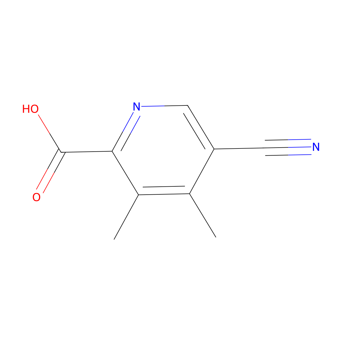 5-Cyano-3,4-dimethylpicolinic acid molecular structure, CAS 2581221-21-6