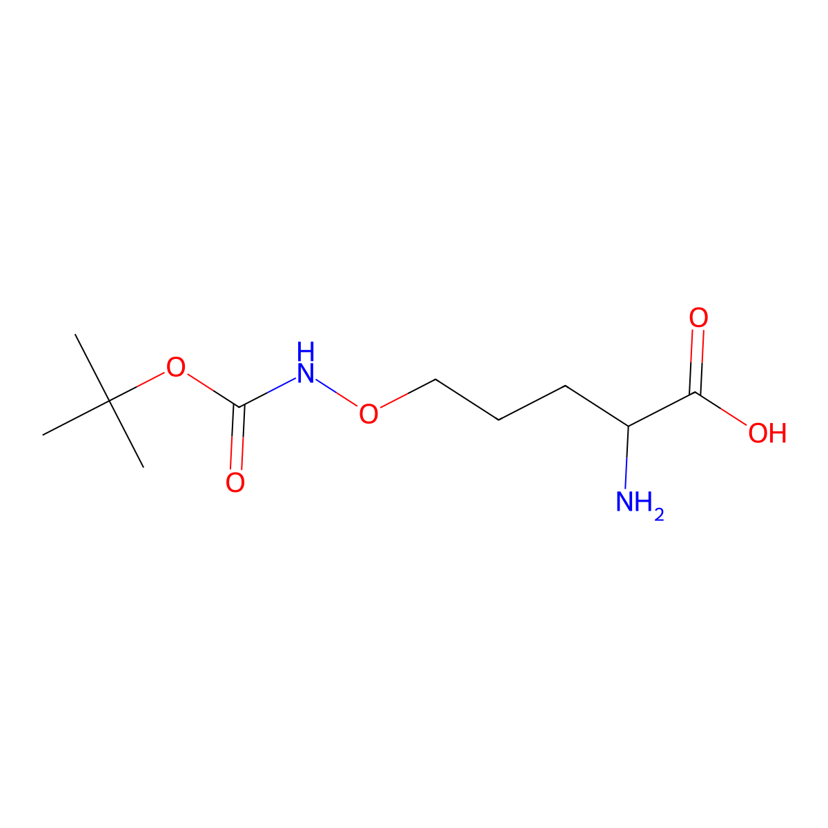 (2S)-2-amino-5-({[(tert-butoxy)carbonyl]amino}oxy)pentanoic acid molecular structure, CAS 2581277-90-7