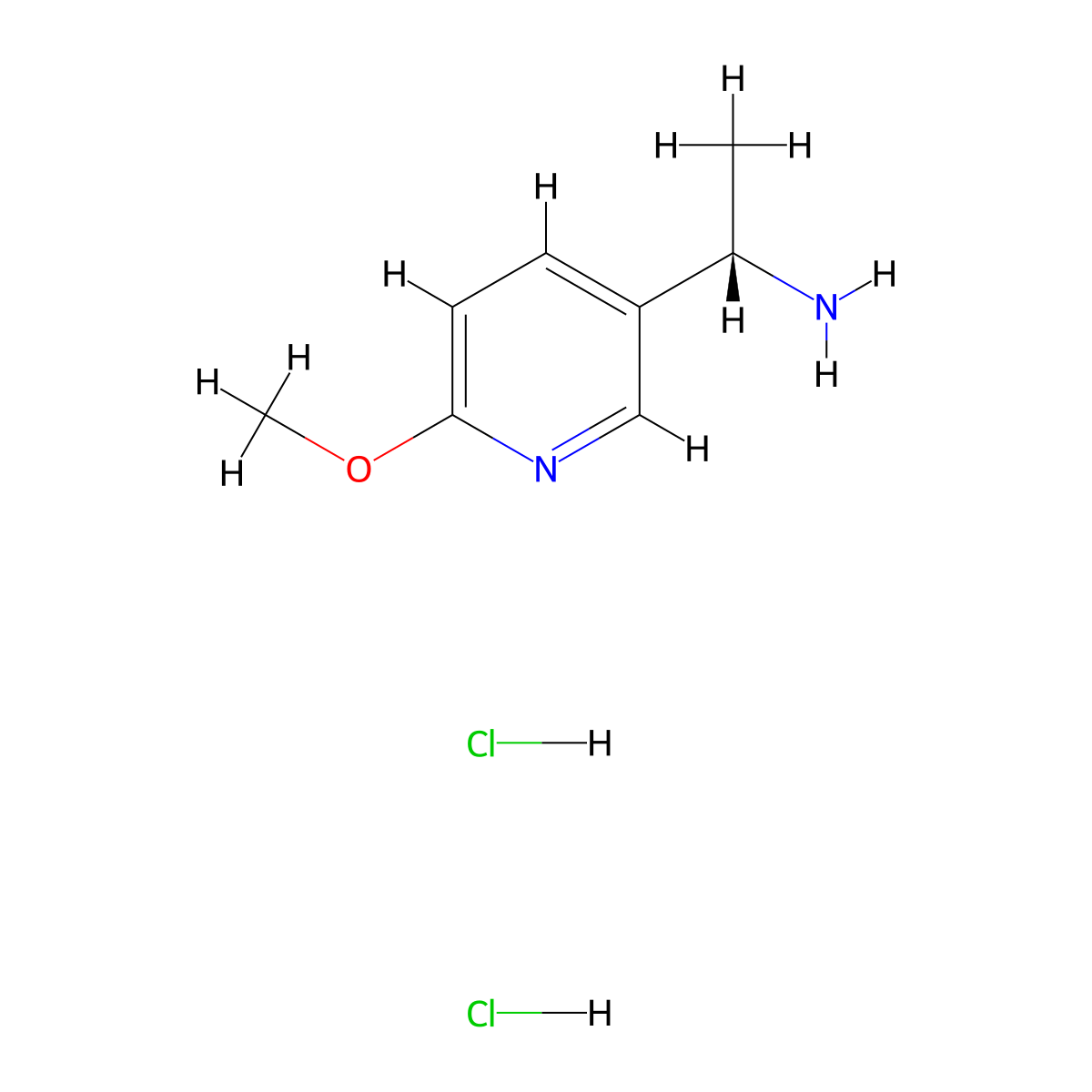 (S)-1-(6-Methoxypyridin-3-YL)ethan-1-amine dihydrochloride molecular structure, CAS 2581934-10-1