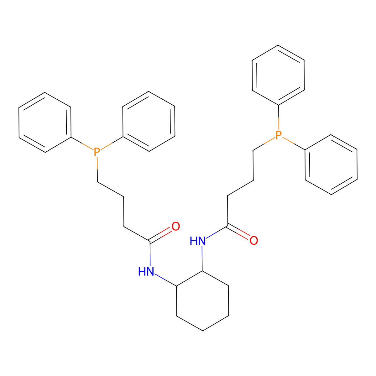 N,N'-(1R,2R)-1,2-Cyclohexanediylbis[4-(diphenylphosphino)butanamide] molecular structure, CAS 2581977-58-2