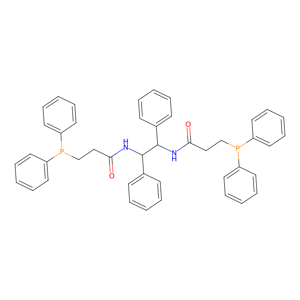 N,N'-[(1S,2S)-1,2-Diphenyl-1,2-ethanediyl]bis[3-(diphenylphosphino)propanamide] molecular structure, CAS 2581977-60-6