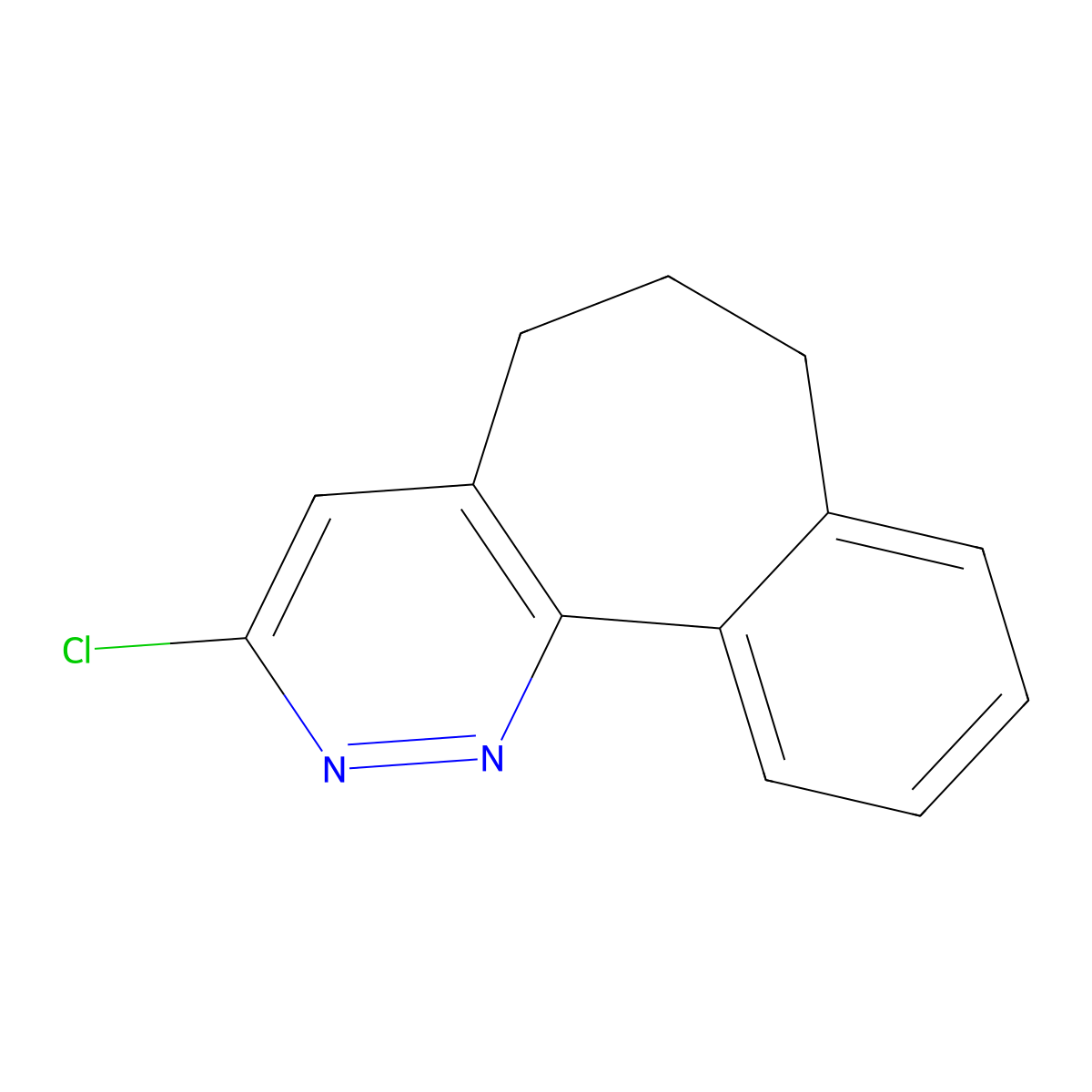 5-Chloro-3,4-diazatricyclo(9.4.0.0,2,7)pentadeca-1(15),2(7),3,5,11,13-hexaene molecular structure, CAS 25823-53-4