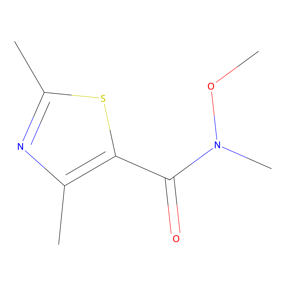 N-Methoxy-N,2,4-trimethylthiazole-5-carboxamide molecular structure, CAS 258261-48-2