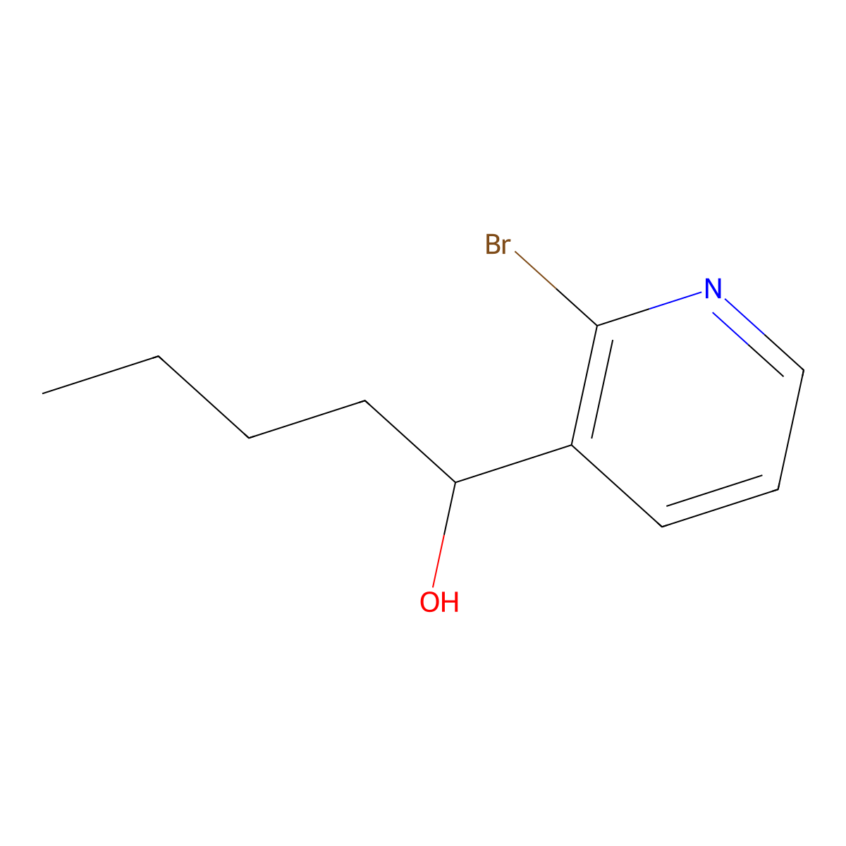 2-Bromo-|A-butyl-3-pyridinemethanol molecular structure, CAS 258262-45-2