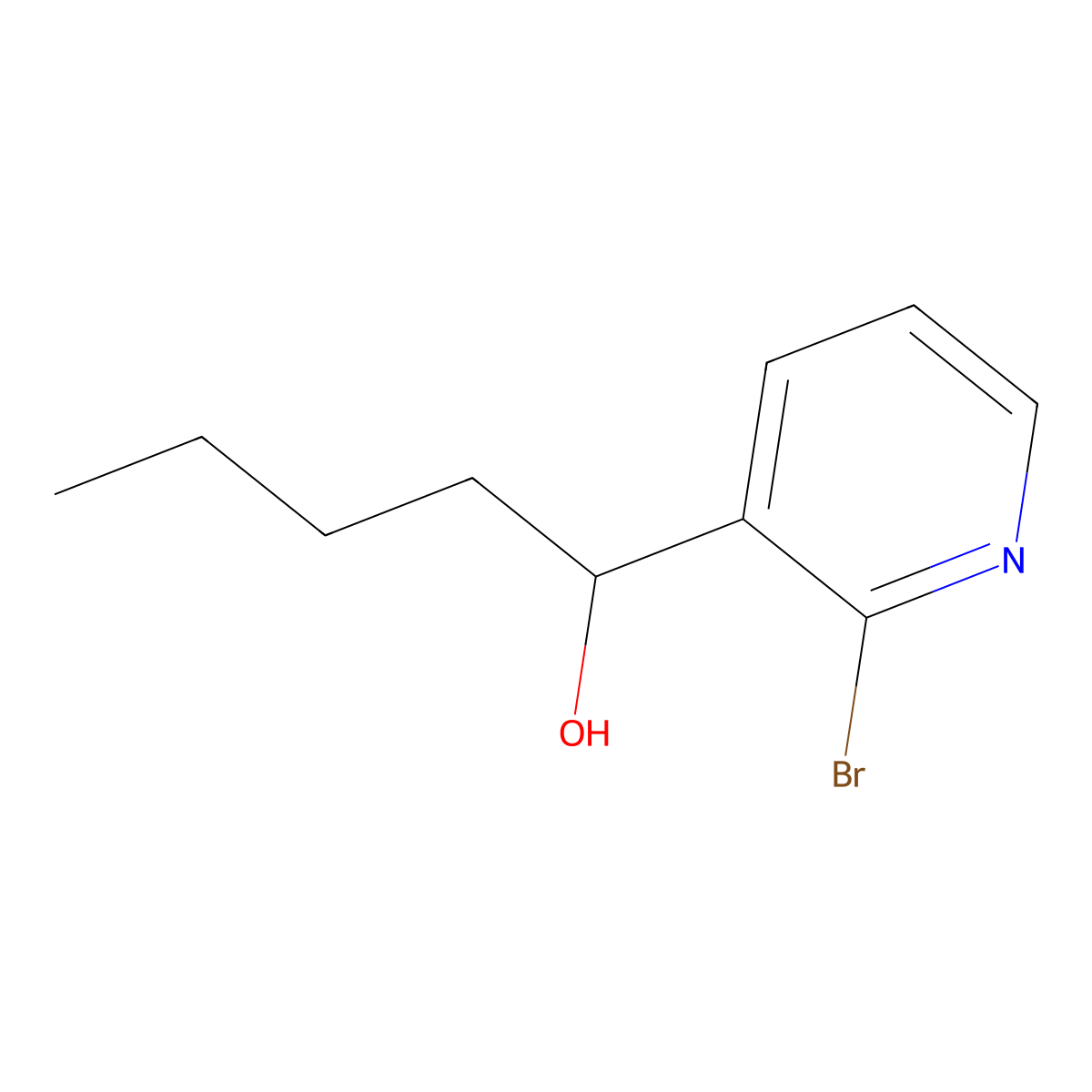 2-Bromo-|A-butyl-3-pyridinemethanol molecular structure, CAS 258262-45-2