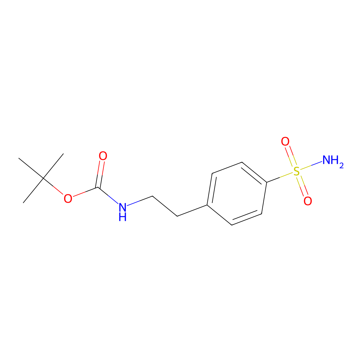N-[2-[4-(Aminosulfonyl)phenyl]ethyl]carbamic Acid tert-Butyl Ester molecular structure, CAS 258262-54-3