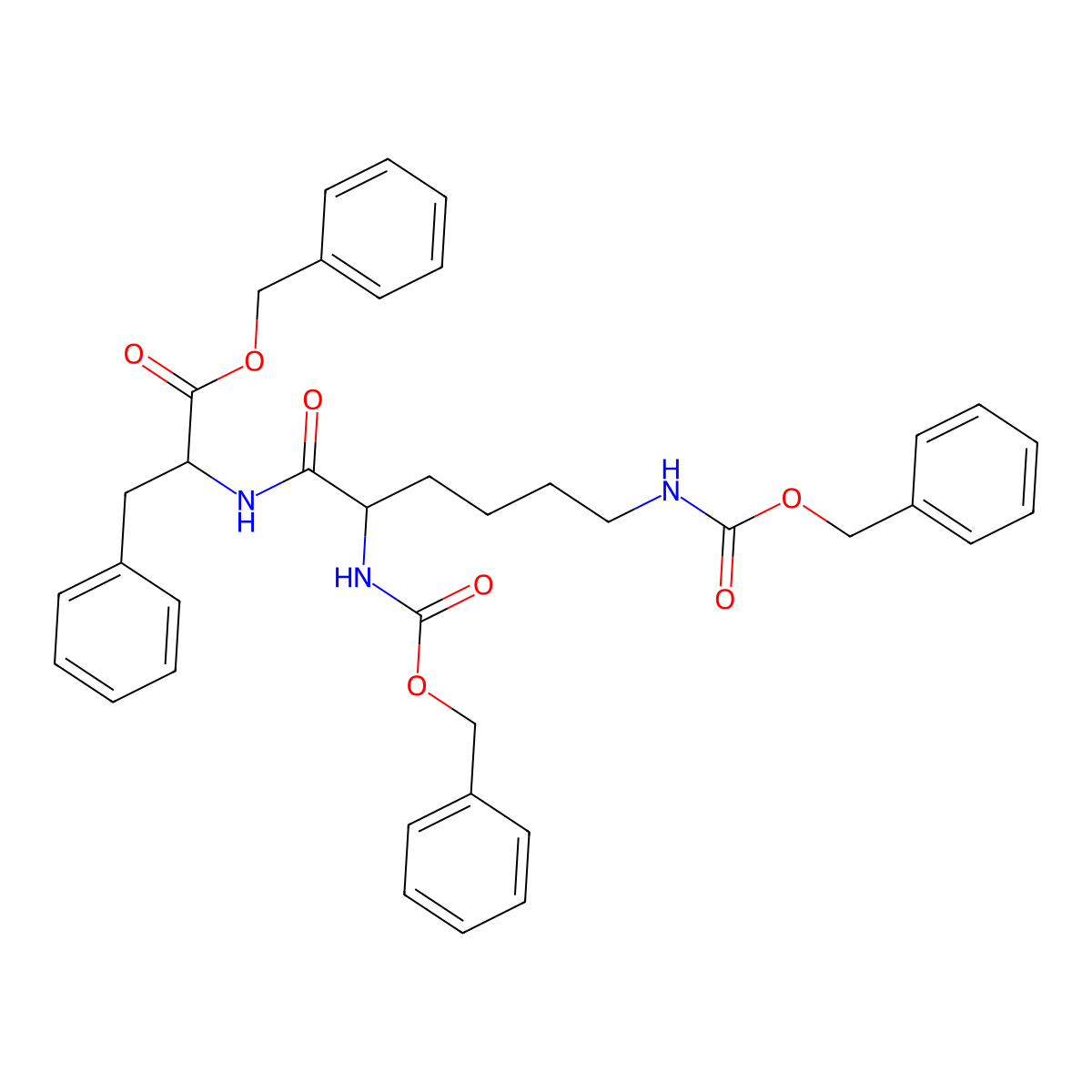 N2,N6-Bis[(phenylmethoxy)carbonyl]-L-lysyl-D-phenylalanine phenylmethyl ester molecular structure, CAS 258264-11-8