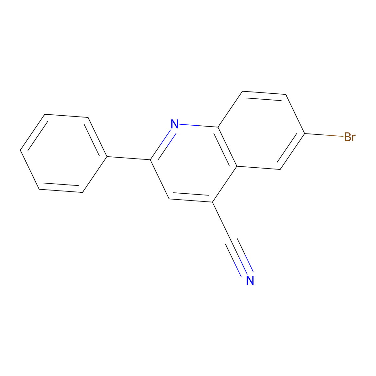 6-Bromo-2-phenylquinoline-4-carbonitrile molecular structure, CAS 258264-90-3