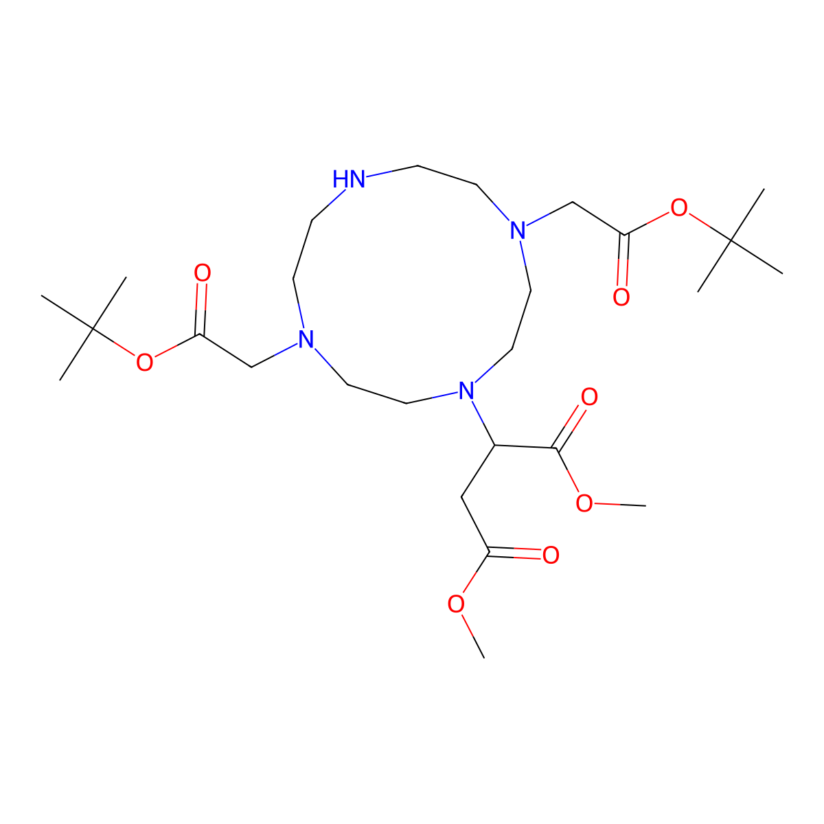 1,7-Bis(1,1-dimethylethyl) 4-[3-methoxy-1-(methoxycarbonyl)-3-oxopropyl]-1,4,7,10-tetraazacyclododecane-1,7-diacetate molecular structure, CAS 2582724-74-9