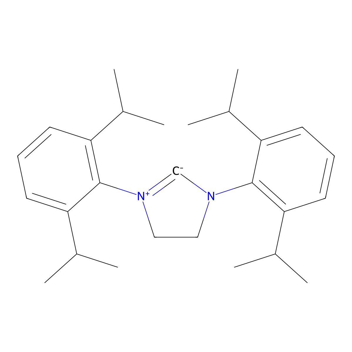 1,3-Bis(2,6-diisopropylphenyl)imidazolidin-2-ylidene molecular structure, CAS 258278-28-3