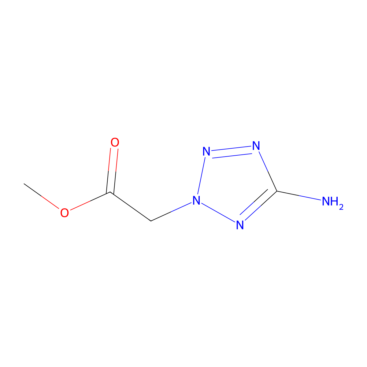 methyl 2-(5-amino-2H-1,2,3,4-tetrazol-2-yl)acetate molecular structure, CAS 25828-03-9