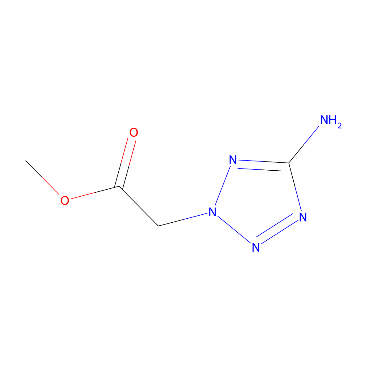 methyl 2-(5-amino-2H-1,2,3,4-tetrazol-2-yl)acetate molecular structure, CAS 25828-03-9