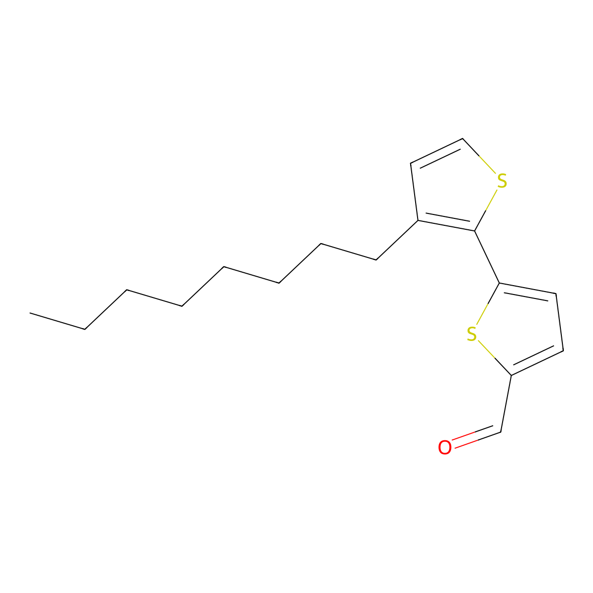 3'-Octyl-[2,2'-bithiophene]-5-carbaldehyde molecular structure, CAS 2582829-55-6