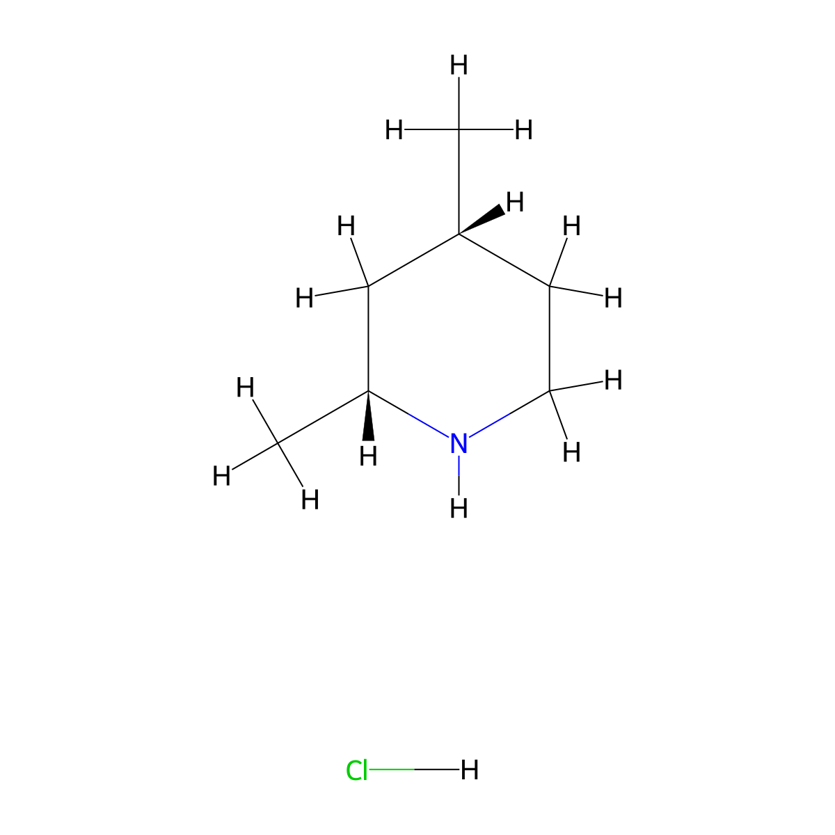 (2R,4R)-2,4-dimethylpiperidine hydrochloride molecular structure, CAS 258286-11-2