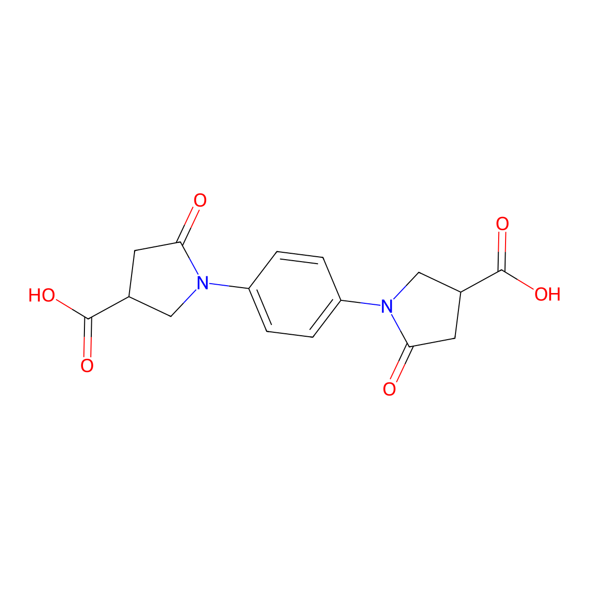 1,1'-(1,4-Phenylene)bis(5-oxopyrrolidine-3-carboxylic acid) molecular structure, CAS 25829-47-4