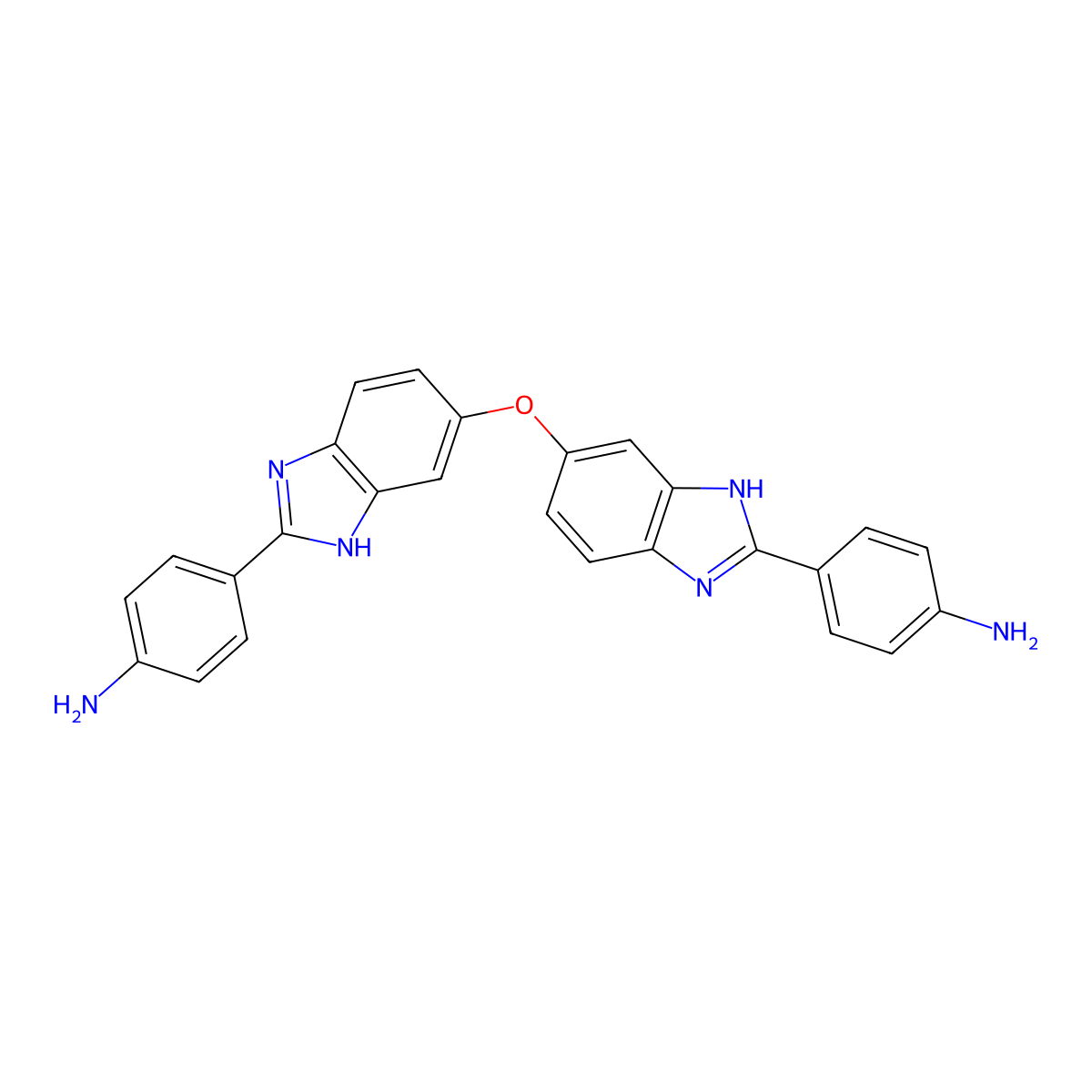 4-[6-[[2-(4-aminophenyl)-3H-benzimidazol-5-yl]oxy]-1H-benzimidazol-2-yl]aniline molecular structure, CAS 25829-63-4