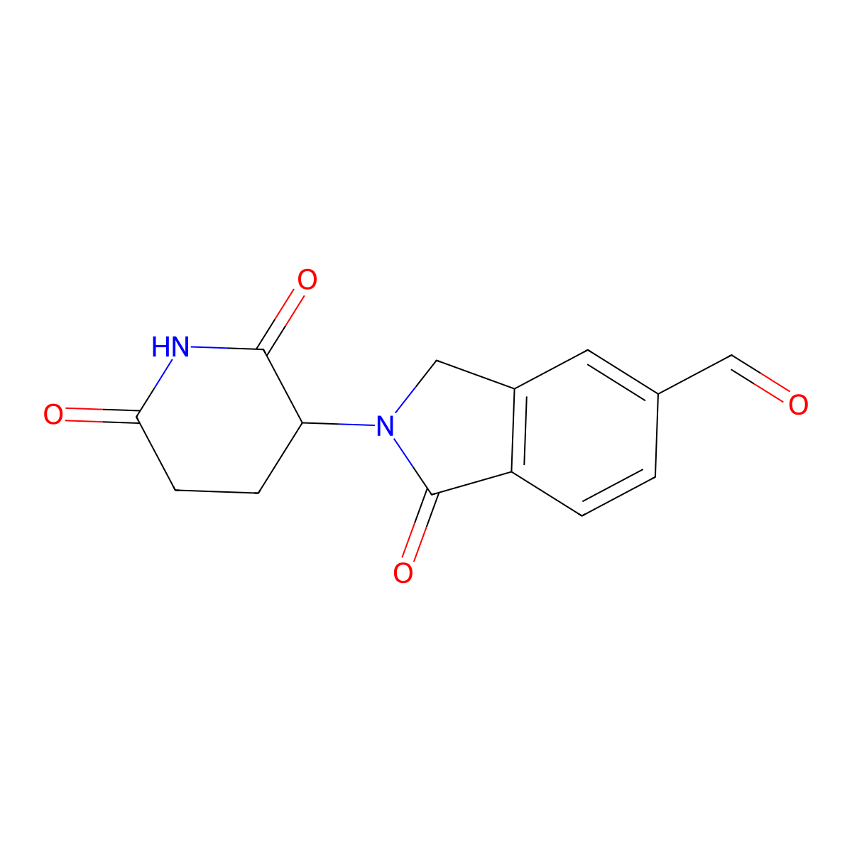 2-(2,6-Dioxopiperidin-3-yl)-1-oxoisoindoline-5-carbaldehyde molecular structure, CAS 2582979-82-4