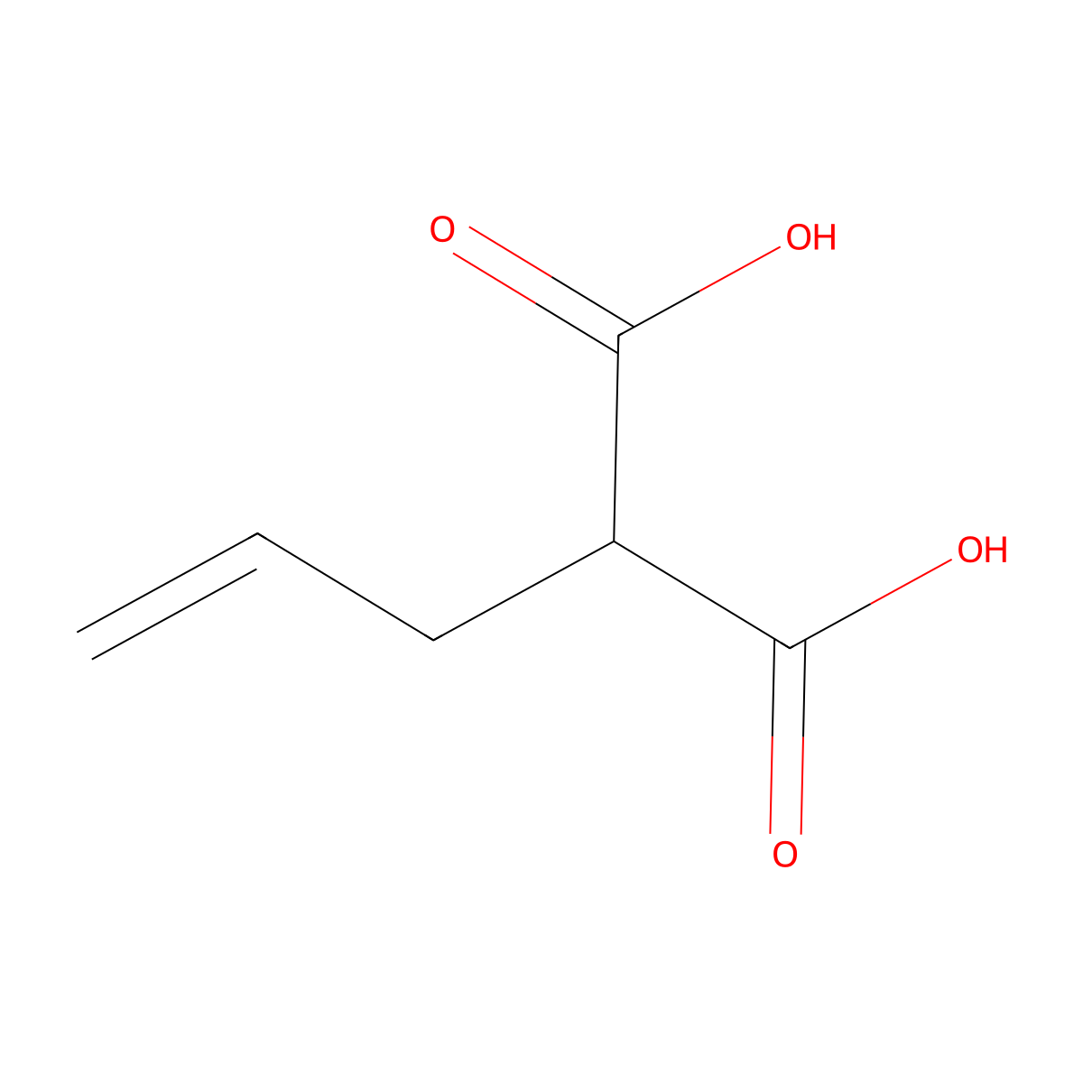 Allylmalonic acid molecular structure, CAS 2583-25-7