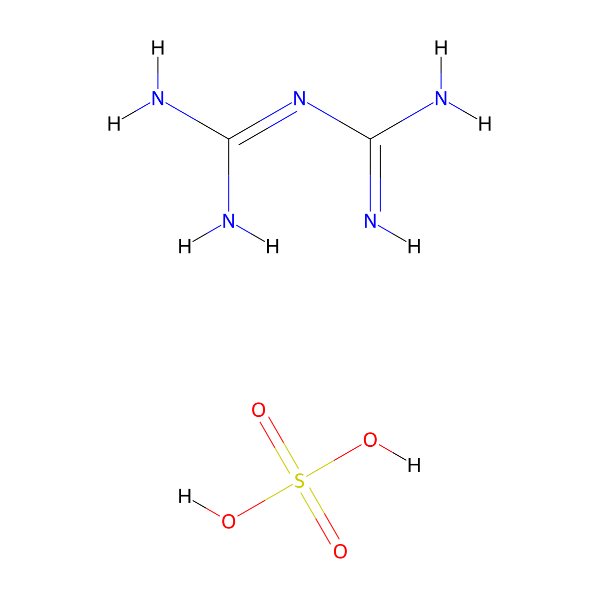 Biguanide sulphate molecular structure, CAS 2583-53-1