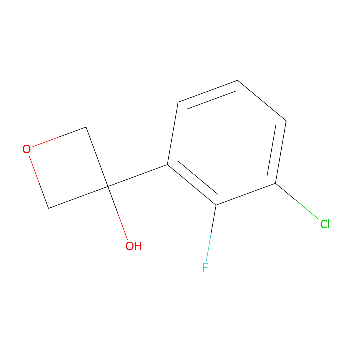 3-(3-chloro-2-fluorophenyl)-3-Oxetanol molecular structure, CAS 2583023-51-0