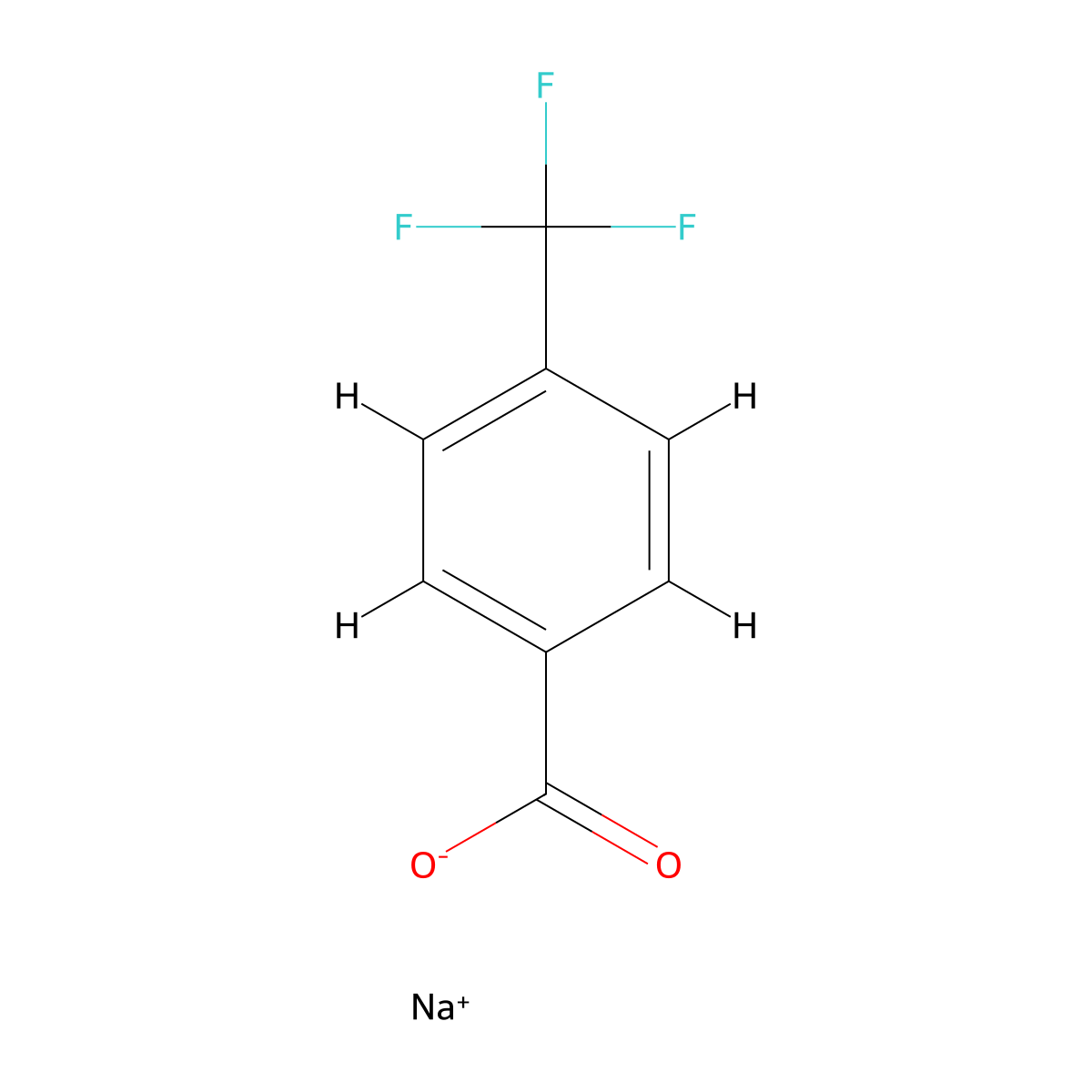 Benzoic acid, 4-(trifluoromethyl)-, sodium salt (1:1) molecular structure, CAS 25832-58-0