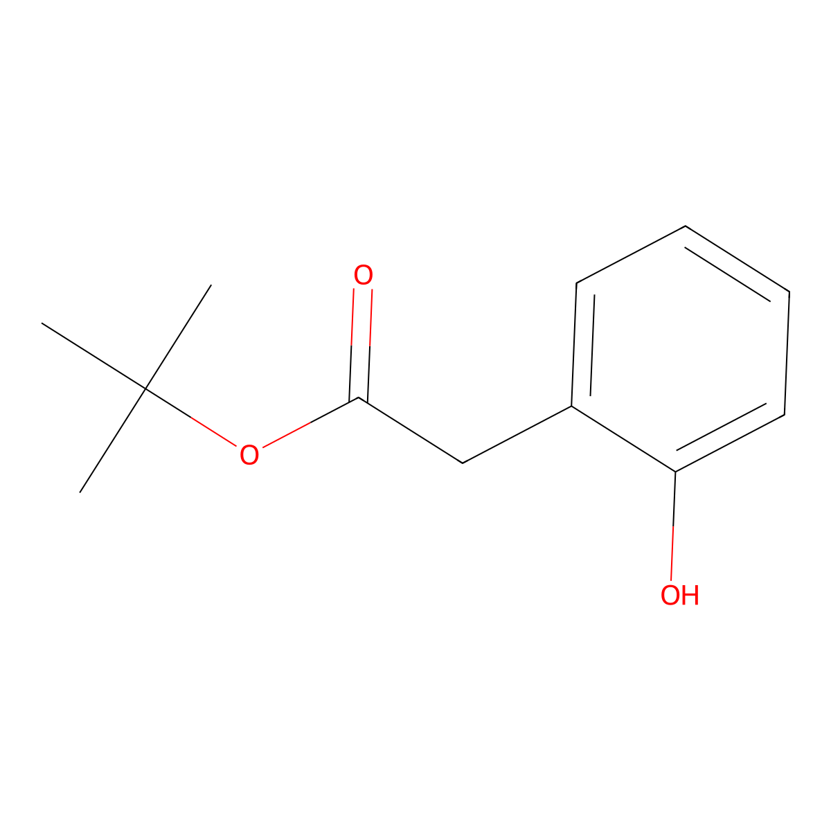 Tert-butyl 2-(2-hydroxyphenyl)acetate molecular structure, CAS 258331-10-1