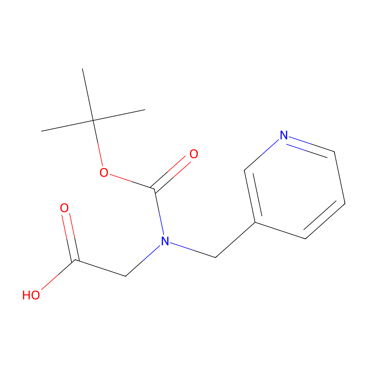 2-{[(Tert-butoxy)carbonyl][(pyridin-3-yl)methyl]amino}acetic acid molecular structure, CAS 258332-44-4