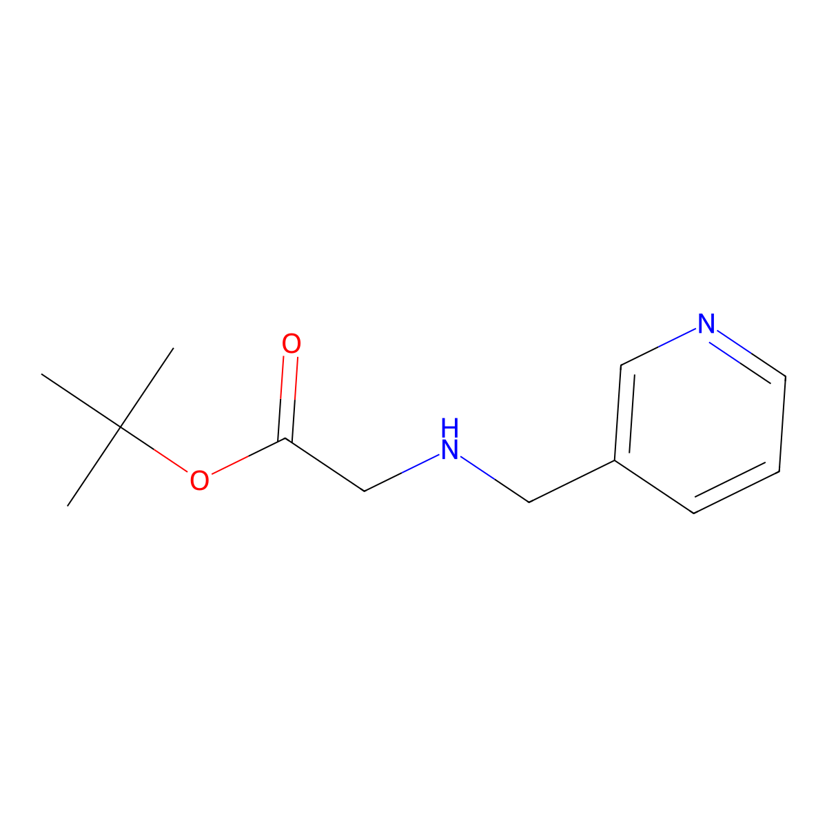 Tert-butyl 2-{[(pyridin-3-yl)methyl]amino}acetate molecular structure, CAS 258332-45-5