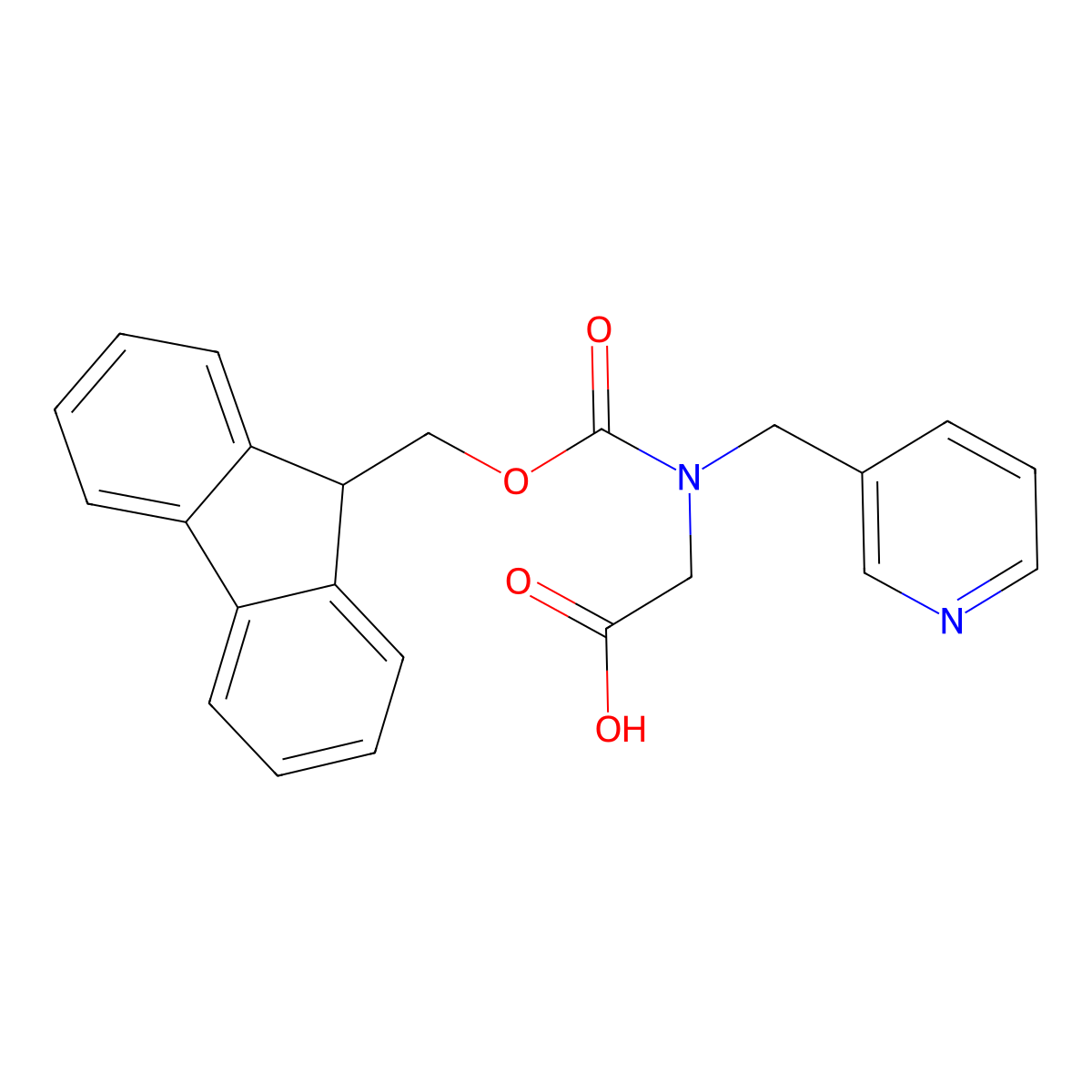 N-Fmoc-N-(3-pyridinylmethyl)-glycine molecular structure, CAS 258332-47-7