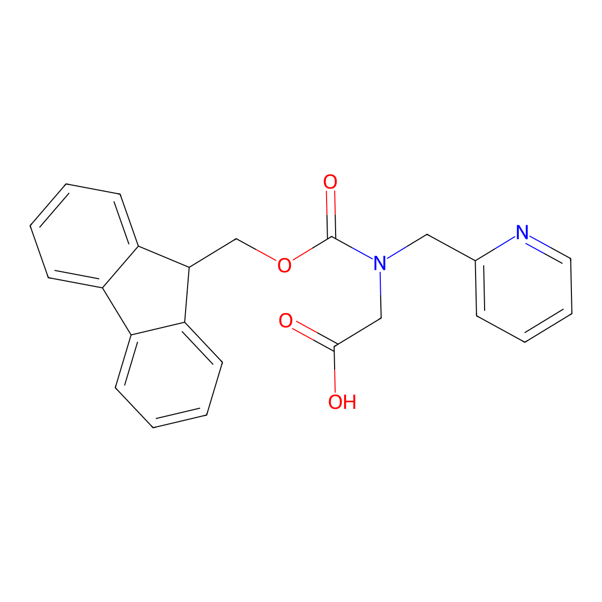 2-({[(9H-fluoren-9-yl)methoxy]carbonyl}[(pyridin-2-yl)methyl]amino)acetic acid molecular structure, CAS 258332-50-2