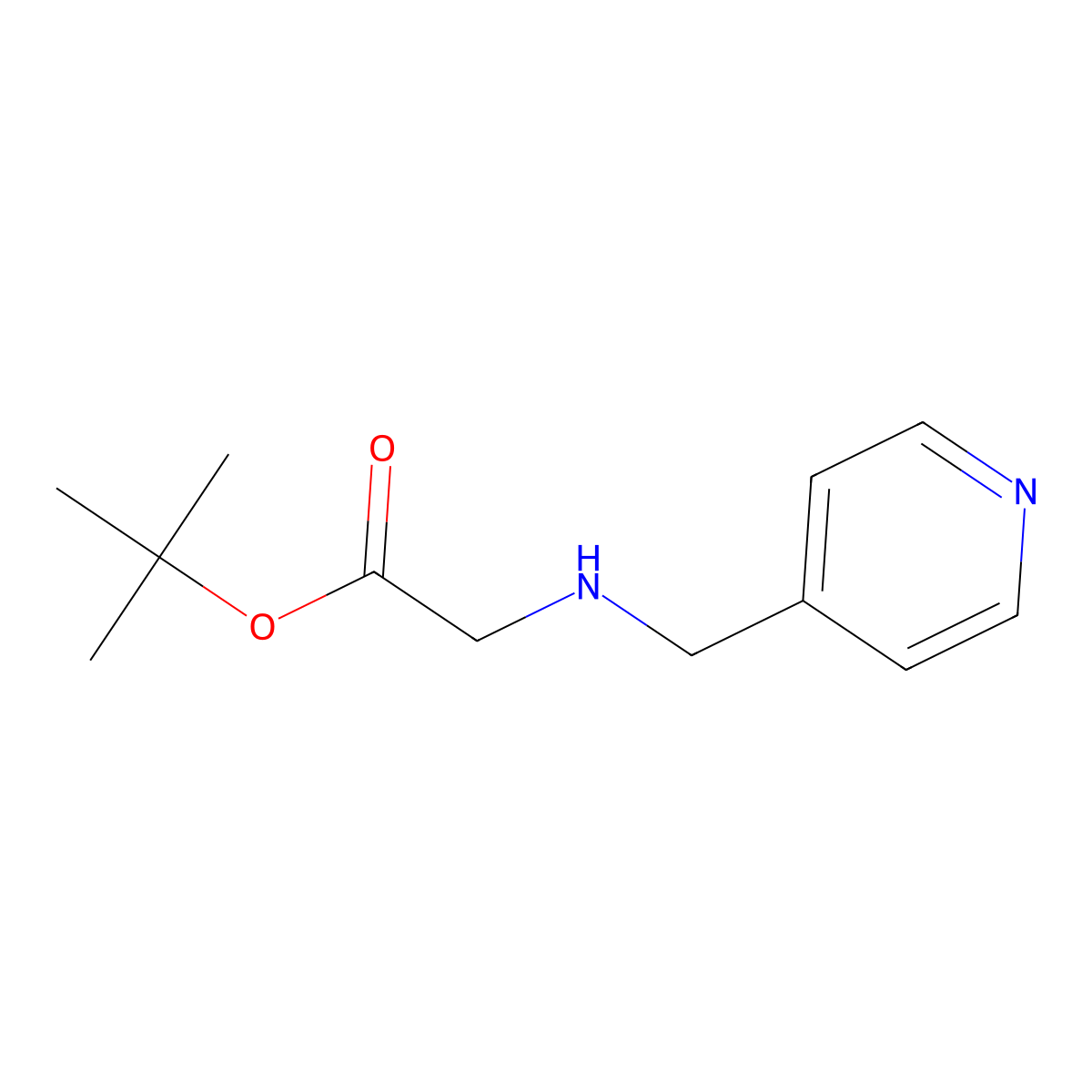 Tert-butyl 2-{[(pyridin-4-yl)methyl]amino}acetate molecular structure, CAS 258332-51-3