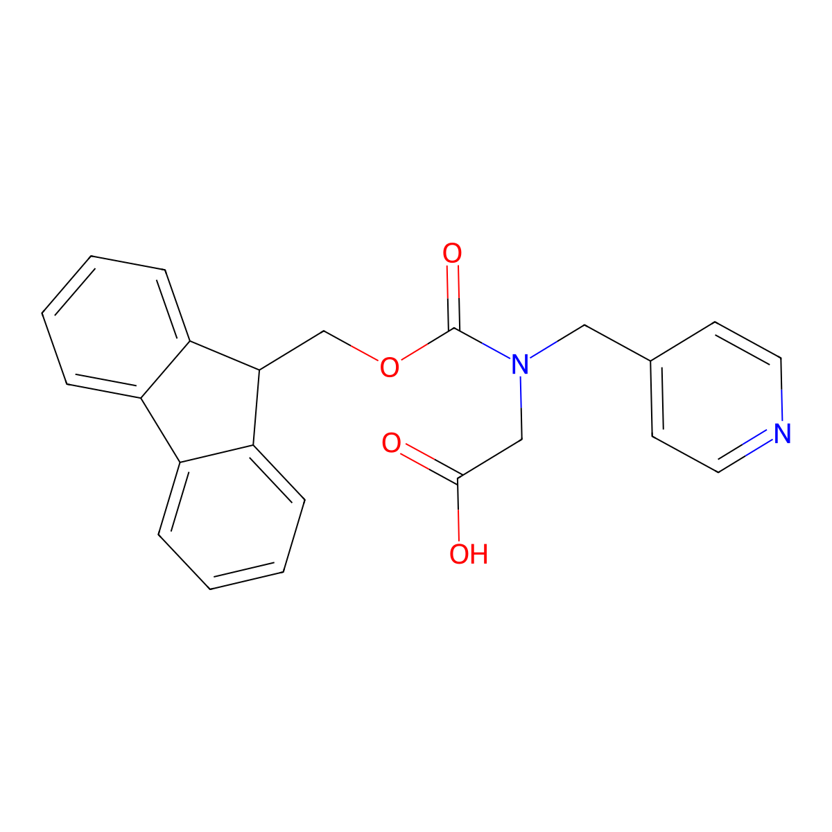 N-Fmoc-N-(4-pyridinylmethyl)-glycine molecular structure, CAS 258332-53-5